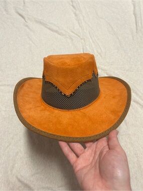 Sierra Walkabout Hats Orange Suede Leopard Print Mesh Western Cowgirl Hat